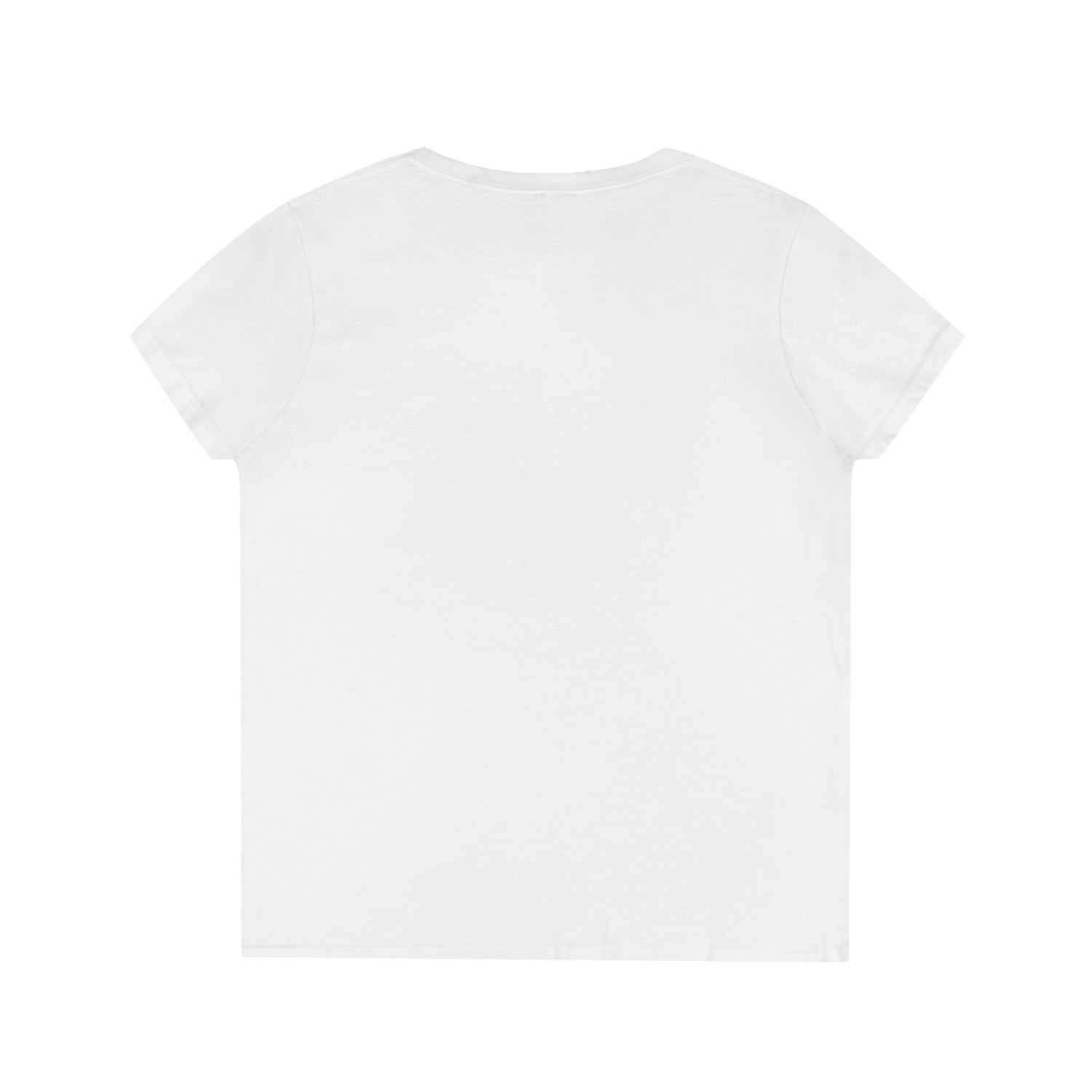 Blue Logo White V-Neck T-Shirt