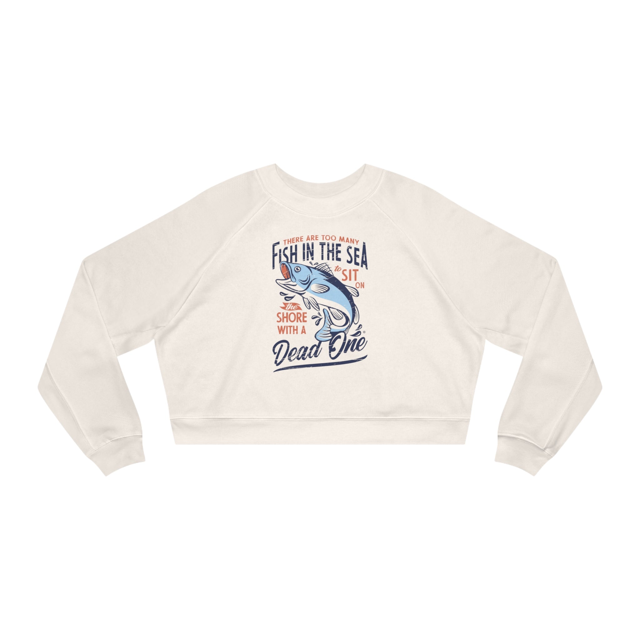 Blue Logo Vintage White Cropped Pullover