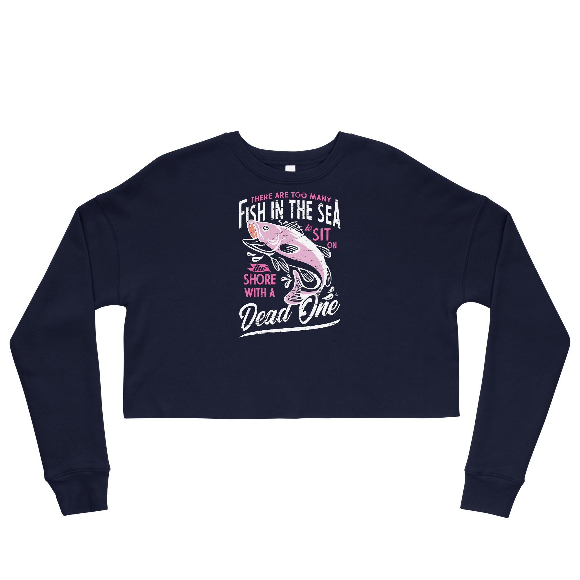 Pink Logo Vintage Black Cropped Sweatshirt